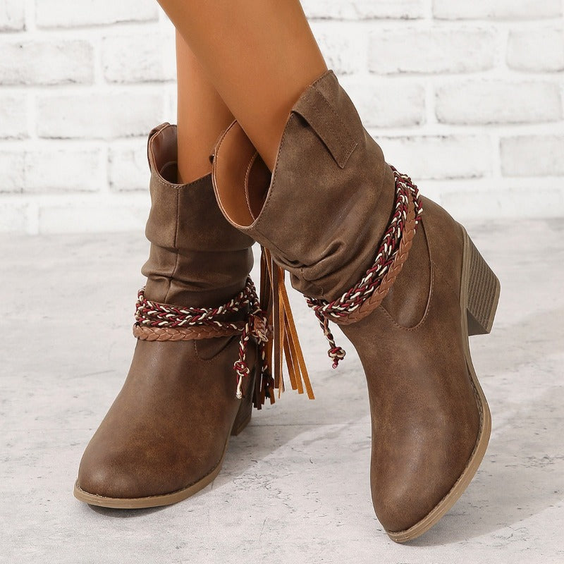 Maroon western cowboy festival Boots