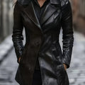 Black Tailored Coat, front view