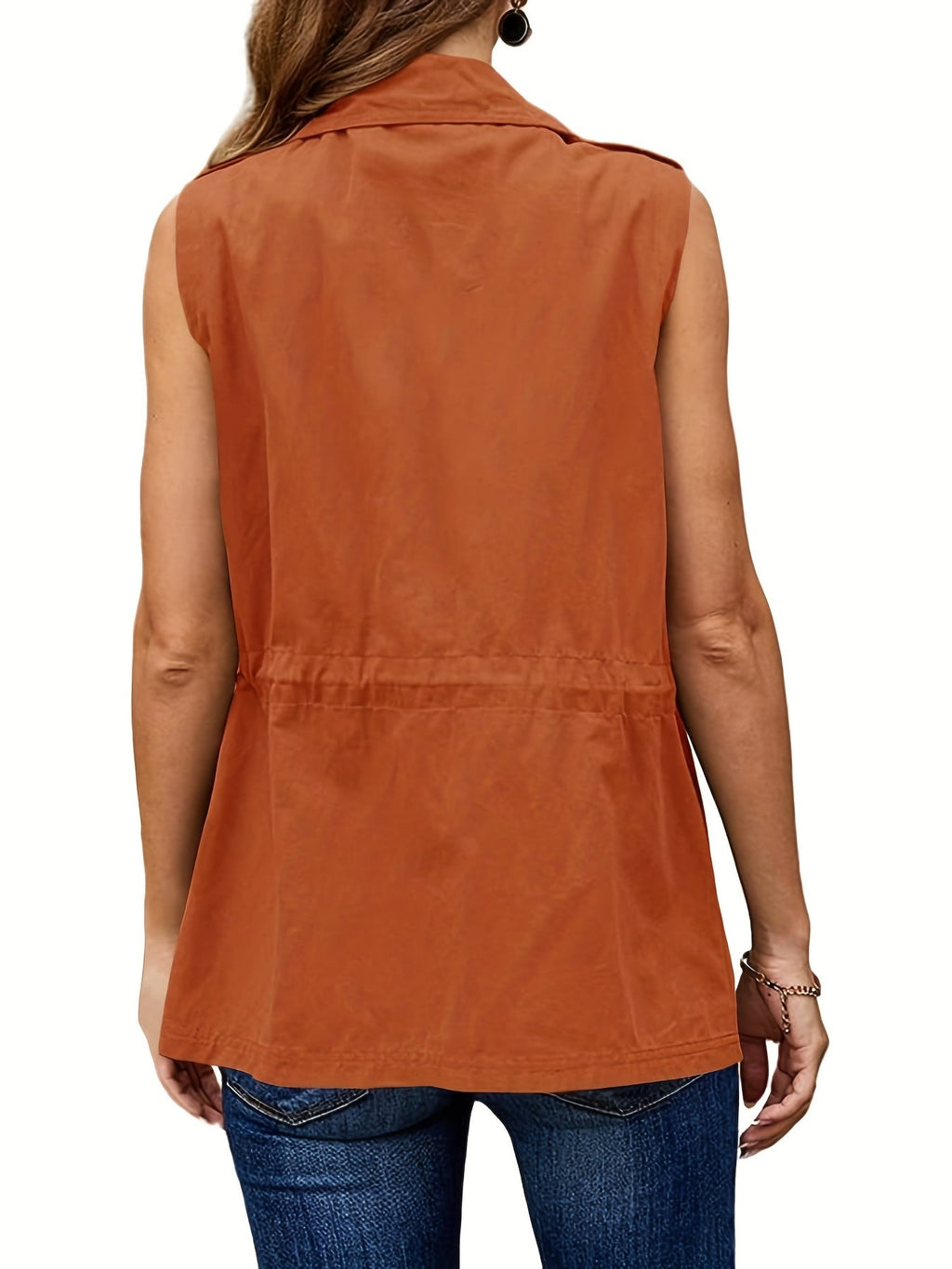 Khaki Sleeveless Vest Jacket