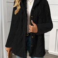 Black Textured Coat, front view