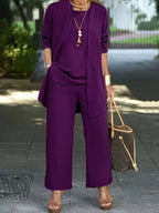 Sandra | Women's Elegant Open-Front 3-Piece Set
