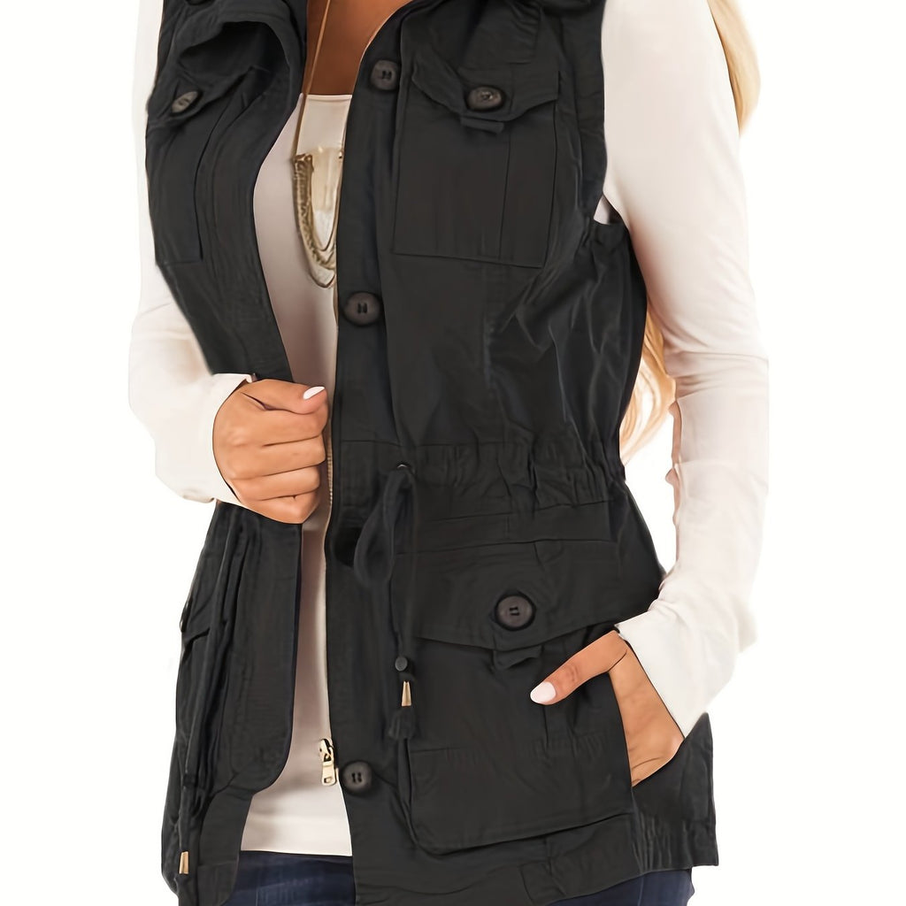 Khaki Sleeveless Vest Jacket