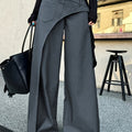 Dark Gray wide-leg high-waist Pants, front view