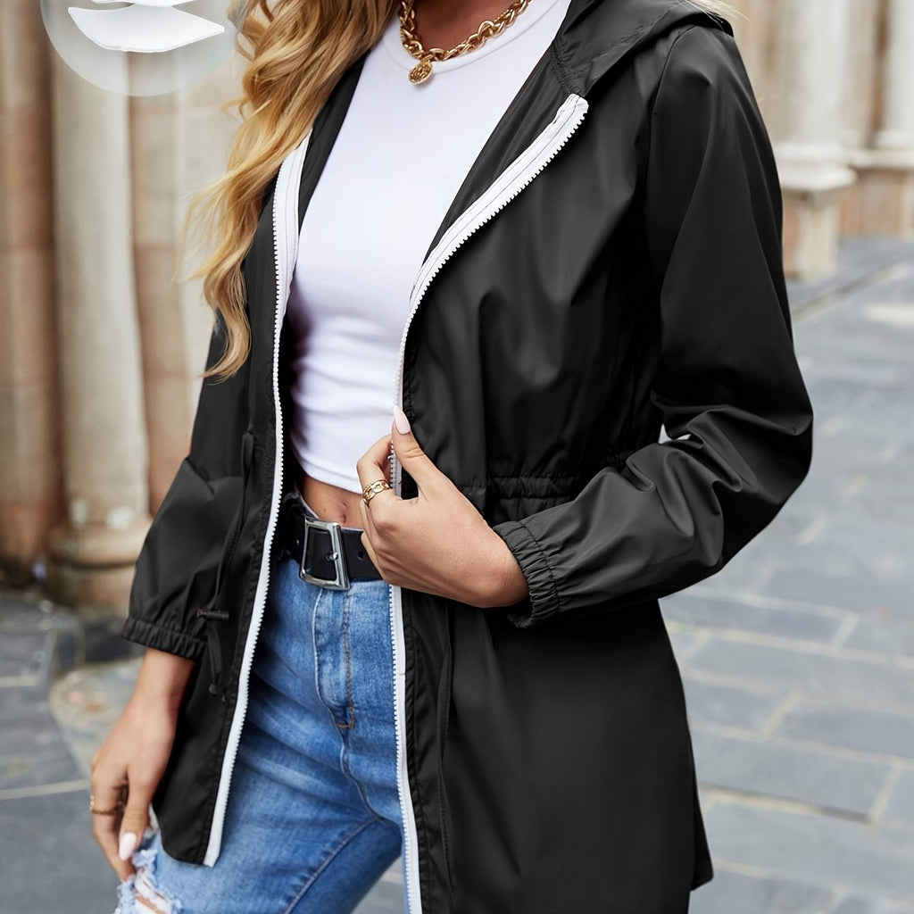 Lotus Color Hooded Zip Jacket, detail view