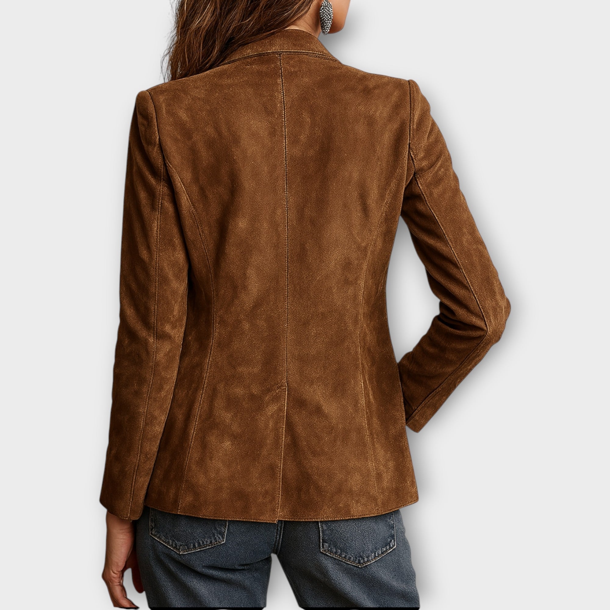 Vintage Suede-Look Blazer