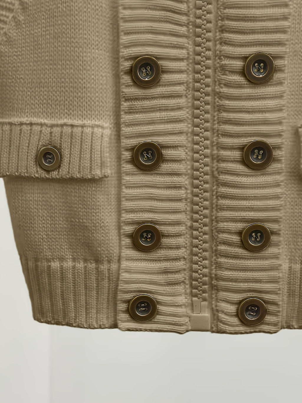 Milky high-collar zip vest