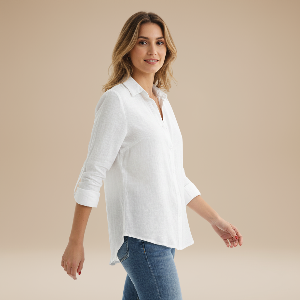 Classic Women's Linen Button-Up Shirt