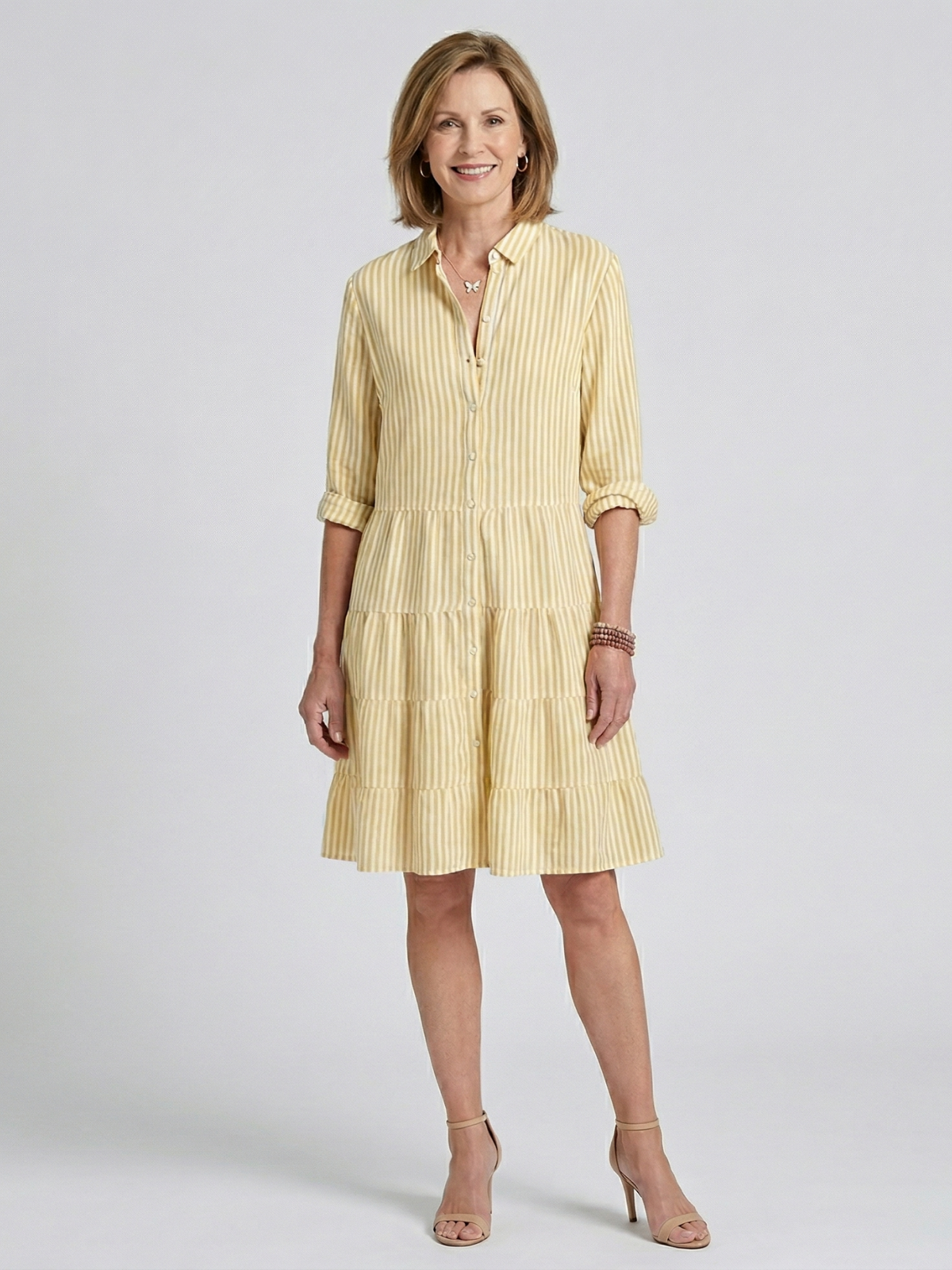 Violet Breezy Striped Midi Dress