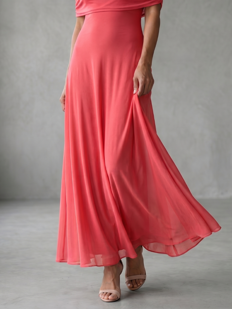 June - Off Shoulder Draped Midi Dress