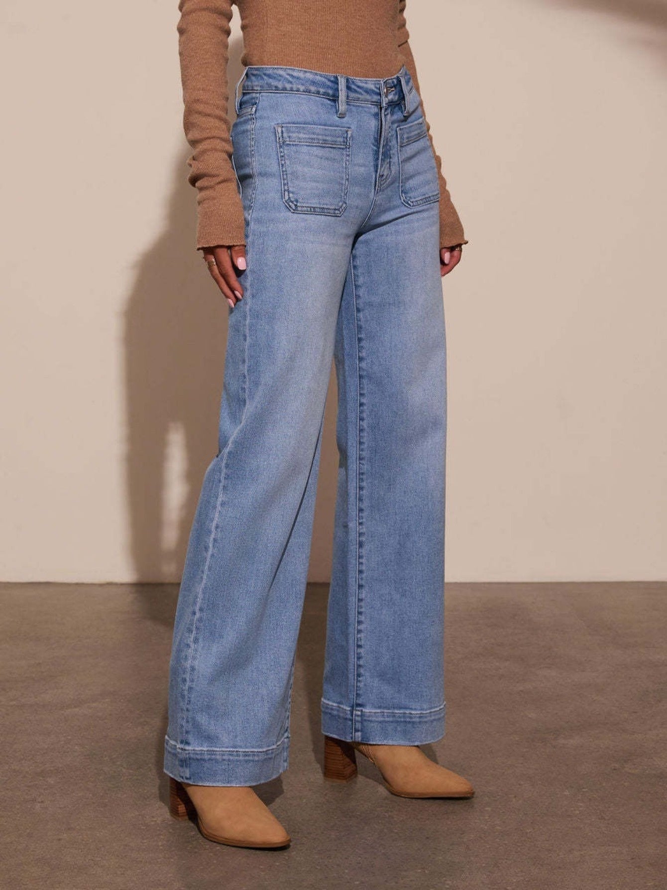 Light Blue Wide Leg Jeans