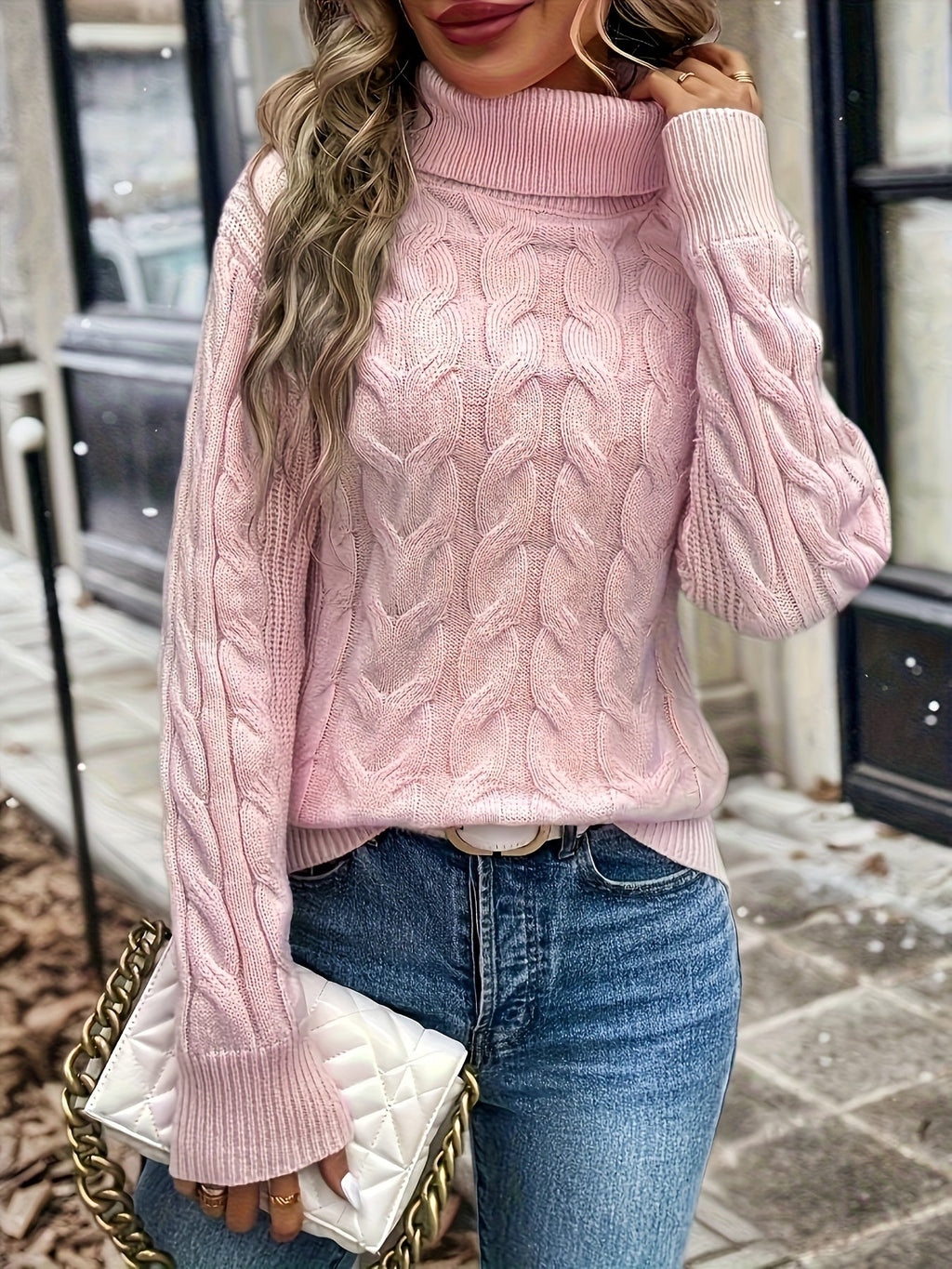 Cozy Cable-Knit Turtleneck Sweater