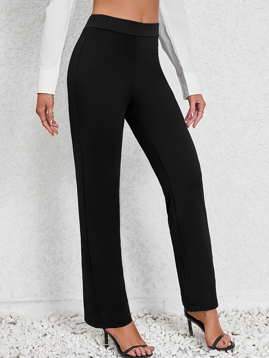 Navy straight-leg Pants