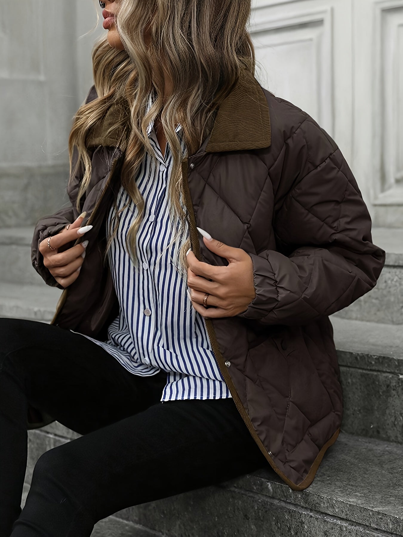 Coffee Brown Quilted Jacket