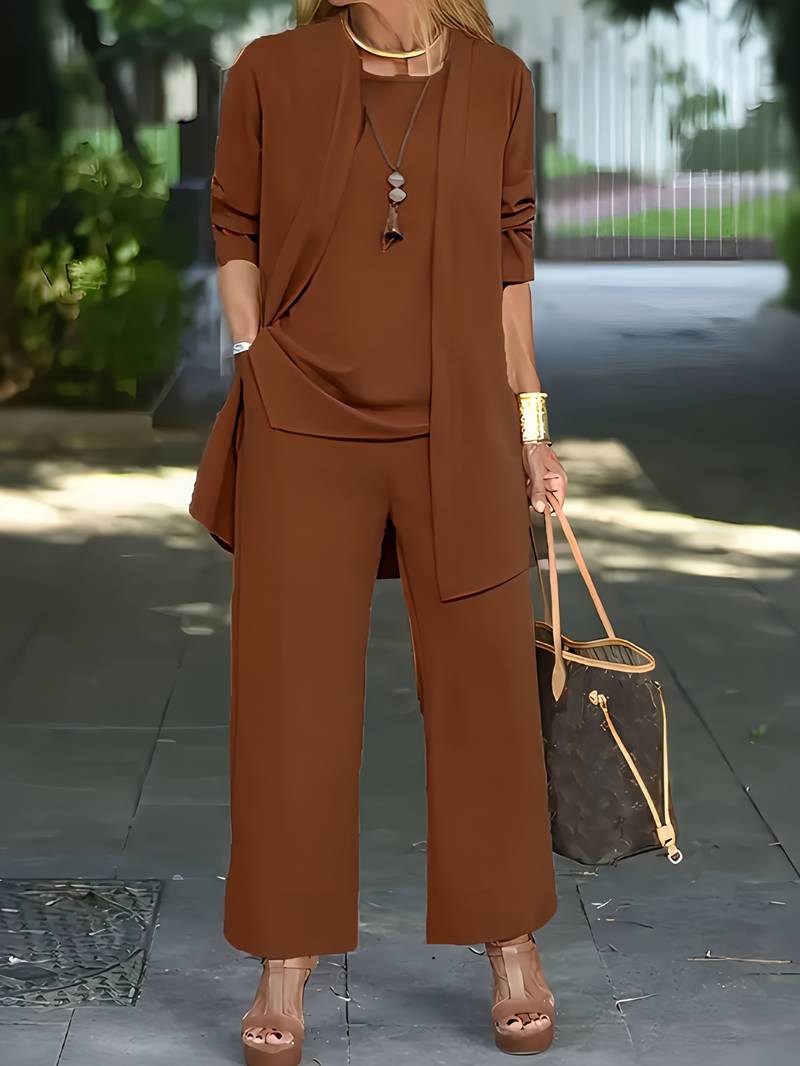 Sandra | Women's Elegant Open-Front 3-Piece Set