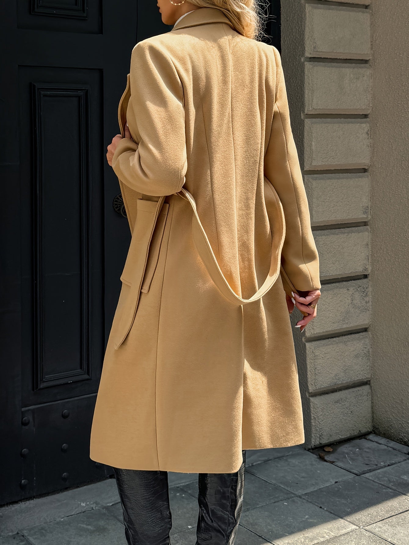 Camel Belted Long Coat