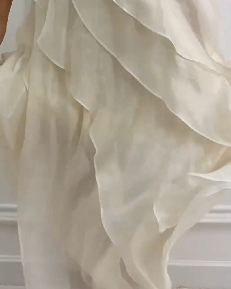 Summer Maxi Dress Ruffle Hem Detail | Senselle