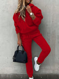 Red Relaxed Hooded Co-ord Set