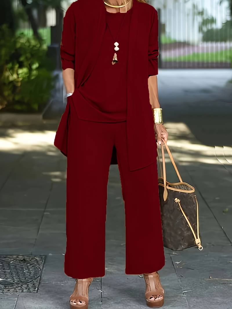 Sandra | Women's Elegant Open-Front 3-Piece Set