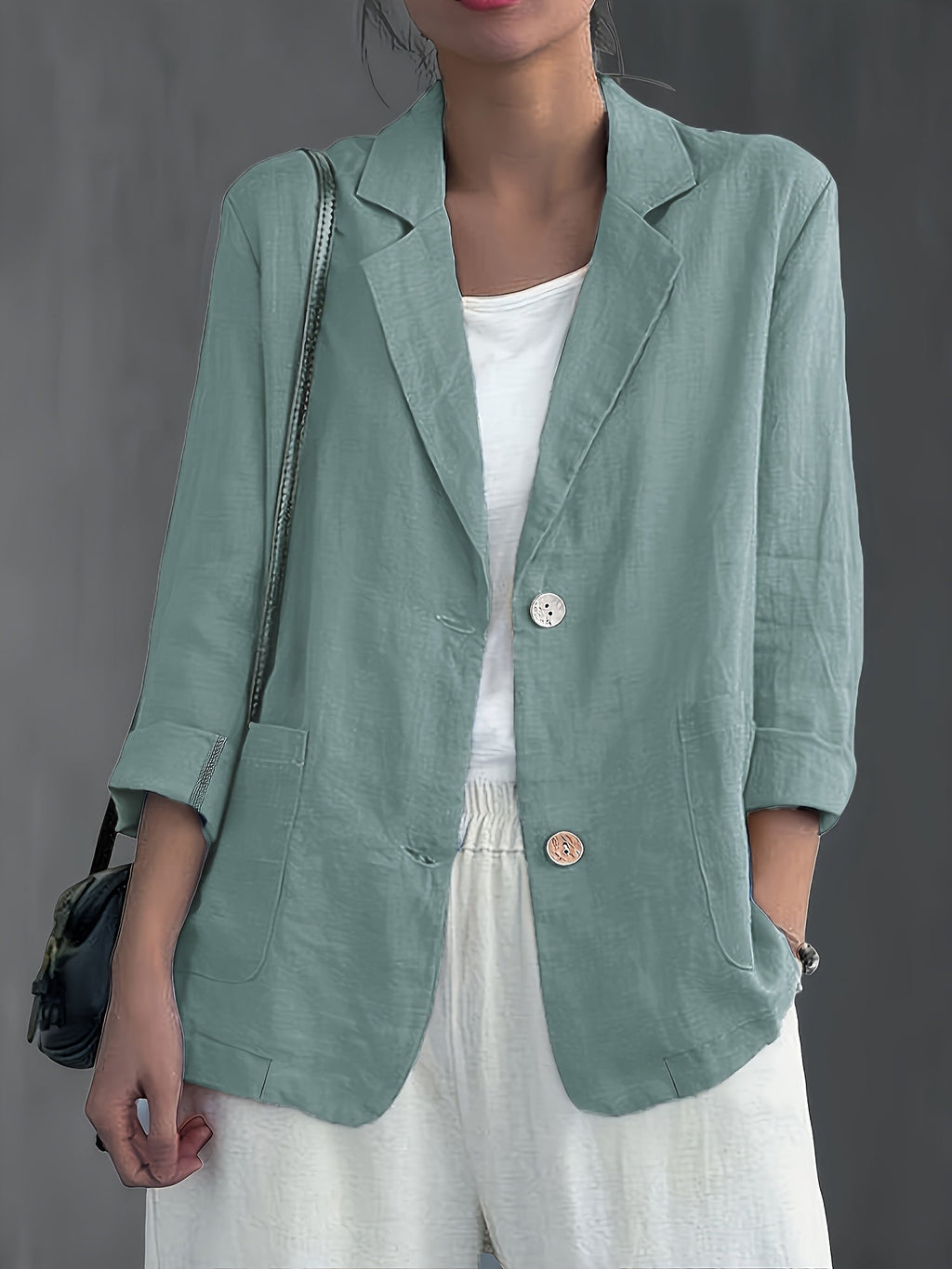 Light Green Classic Linen Blazer