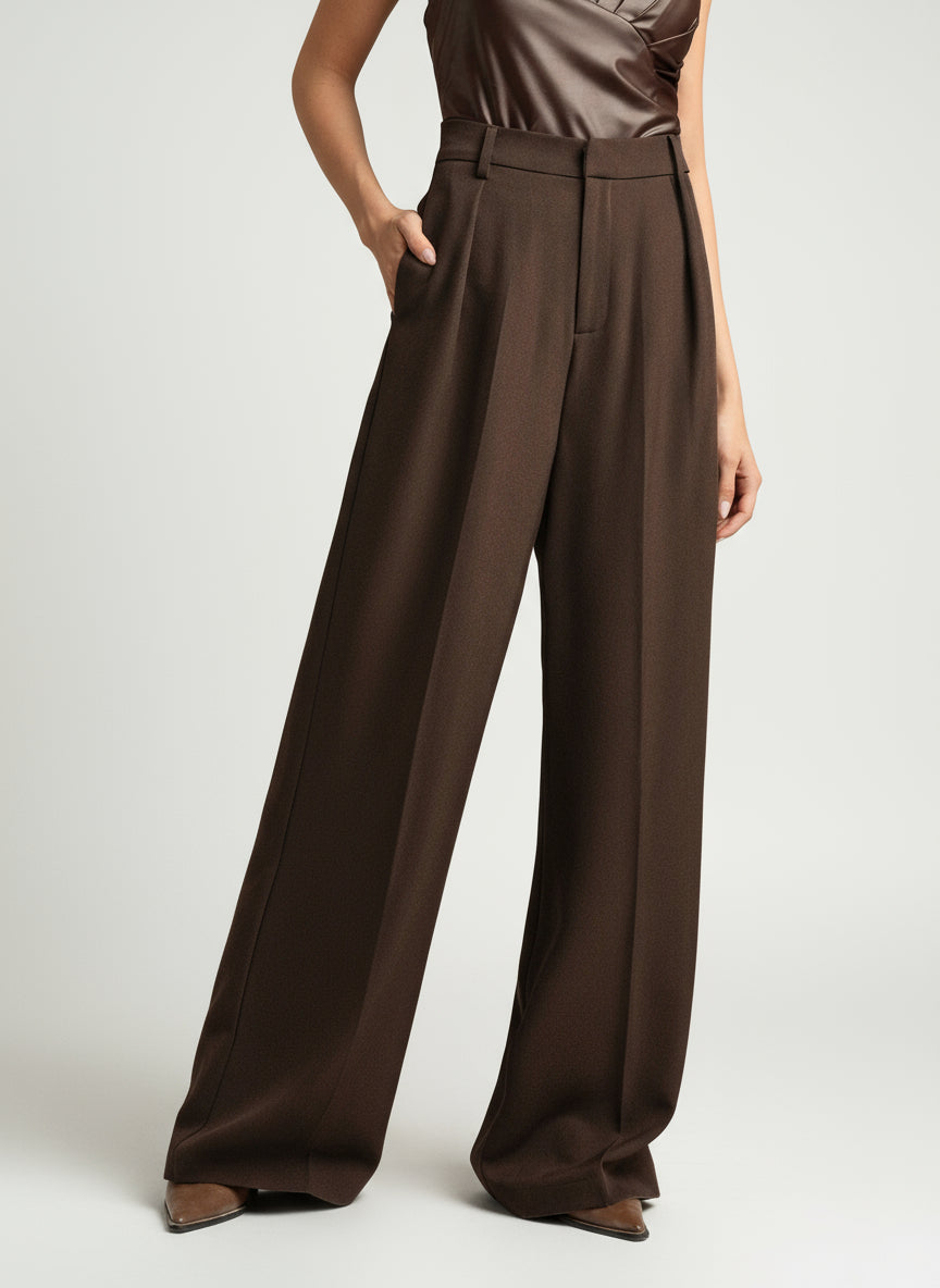 High Waist Wide Leg Tailored Pants Summer