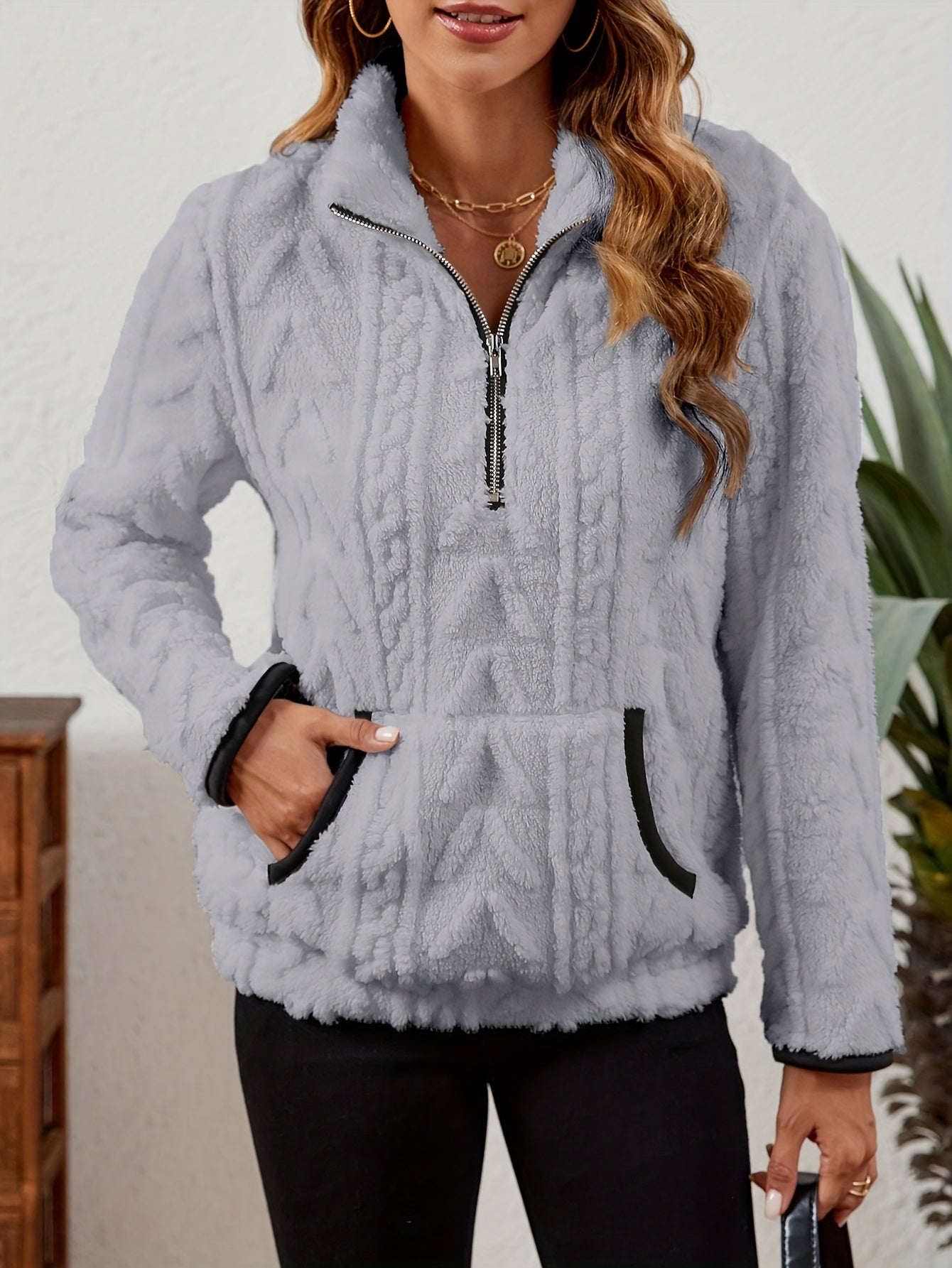 Burgundy Half-zip Sweater