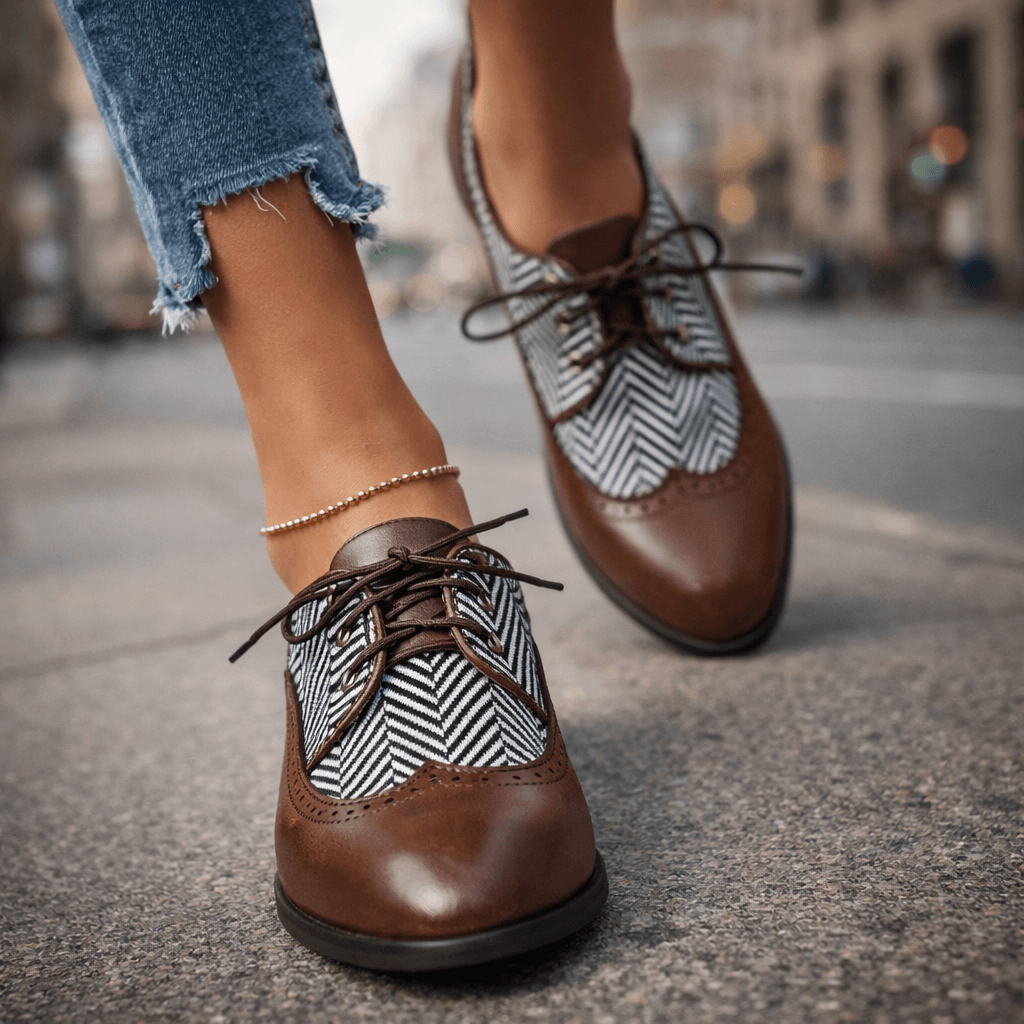 Brown Tweed Herringbone Brogues