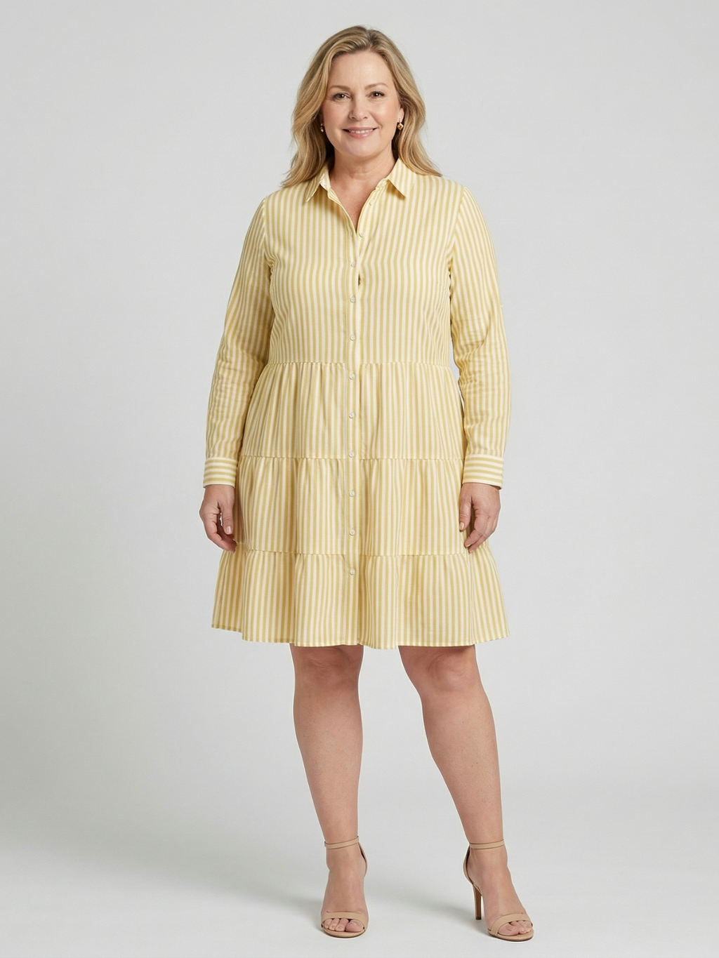 Violet Breezy Striped Midi Dress