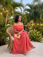 June - Off Shoulder Draped Midi Dress