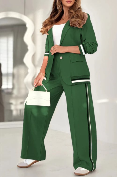 Casual blazer and wide-leg trouser co-ord set