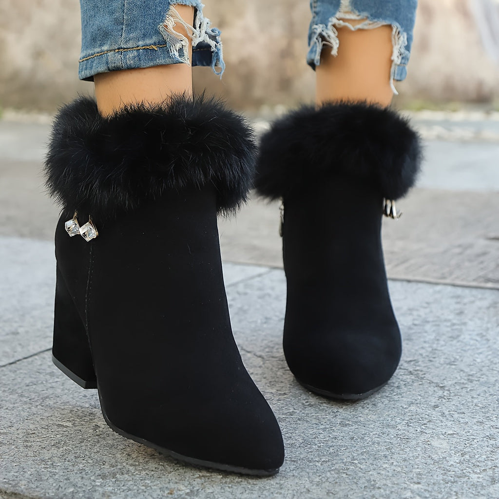 warm block-heel ankle Boots