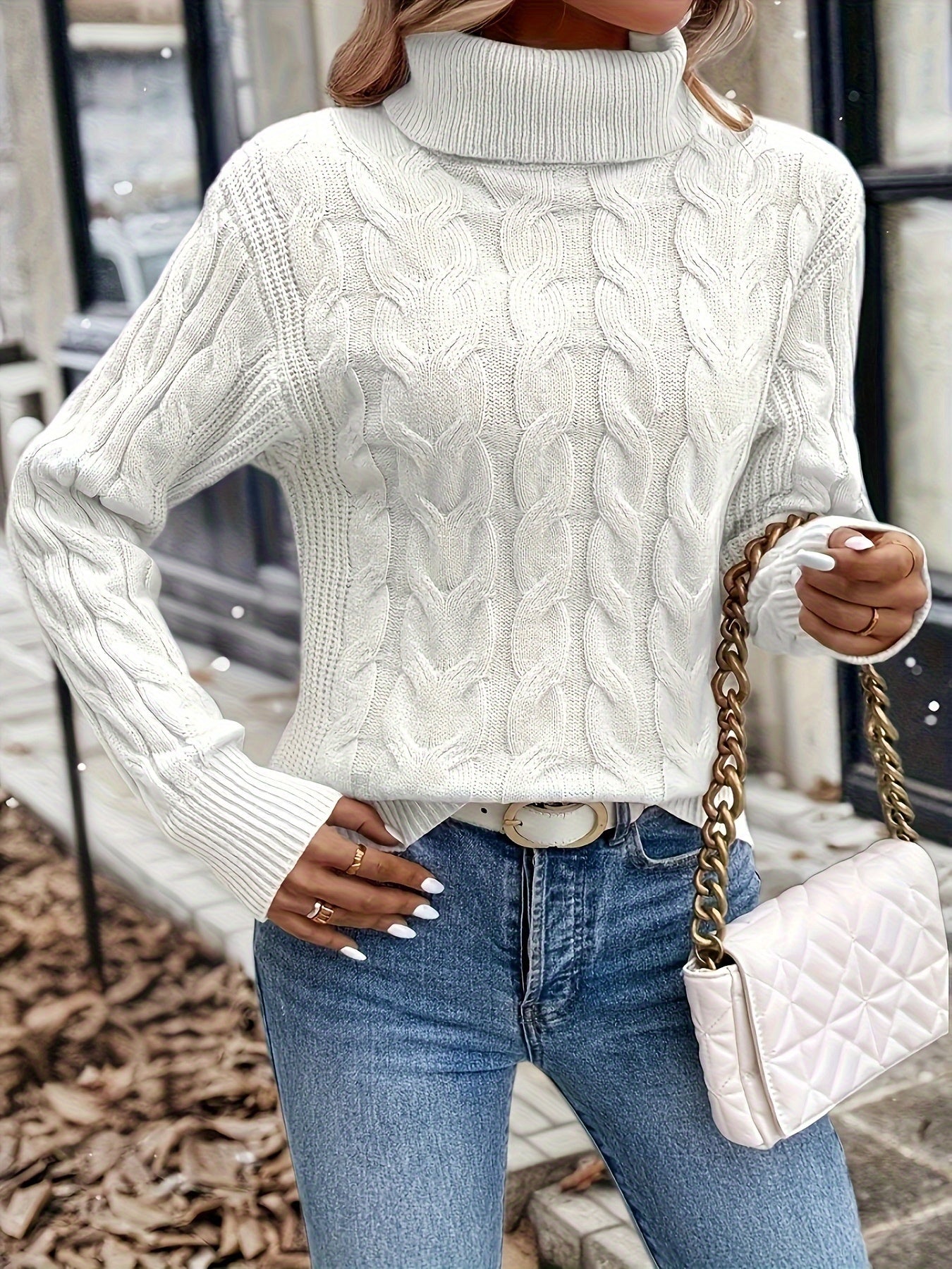 Cozy Cable-Knit Turtleneck Sweater