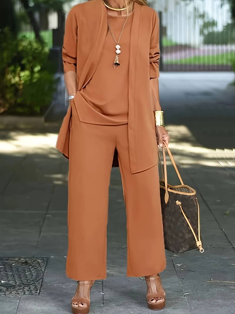 Sandra | Women's Elegant Open-Front 3-Piece Set