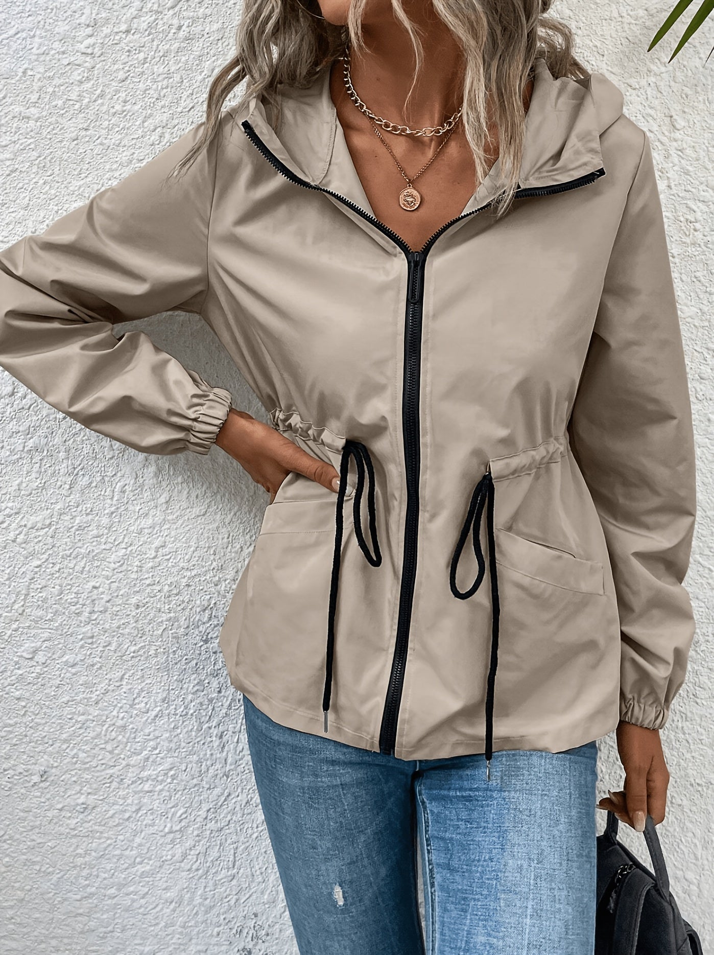 Khaki Hooded Coat