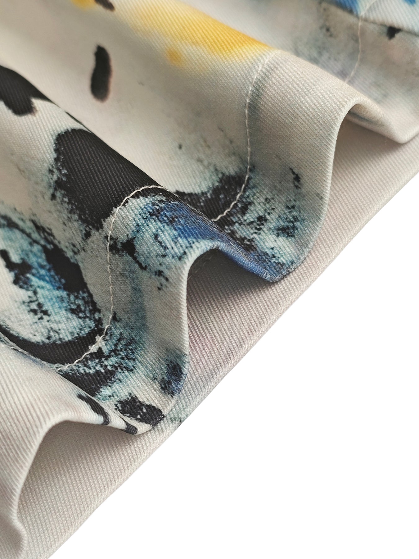 Light Grey Graffiti Print Wide-Leg High-Waisted Jeans
