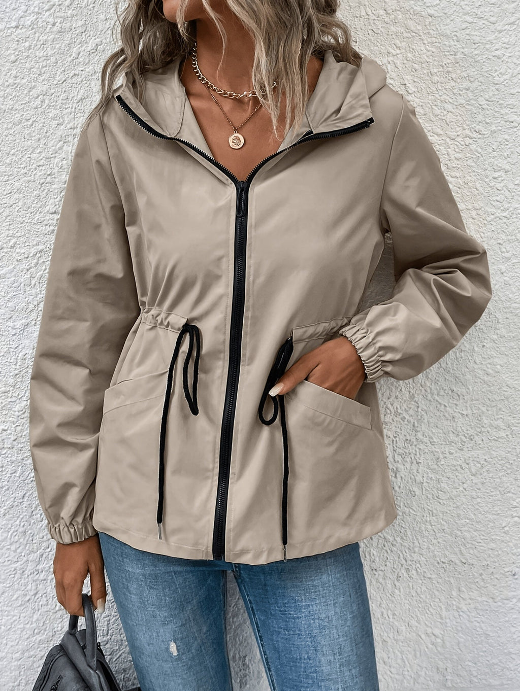 Khaki Hooded Coat