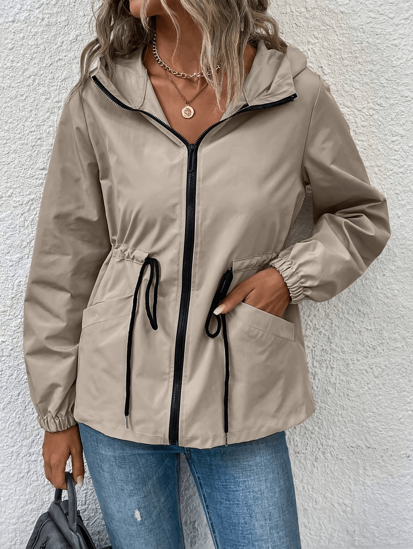 Khaki Hooded Coat