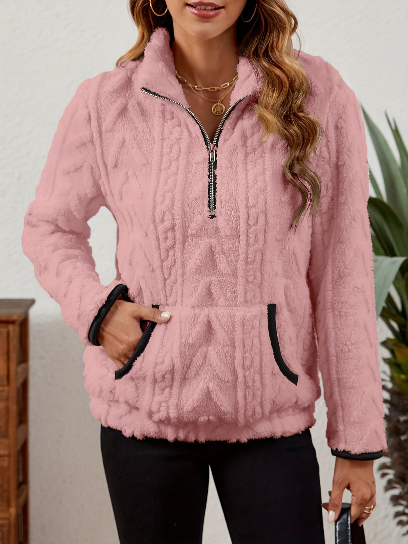 Burgundy Half-zip Sweater