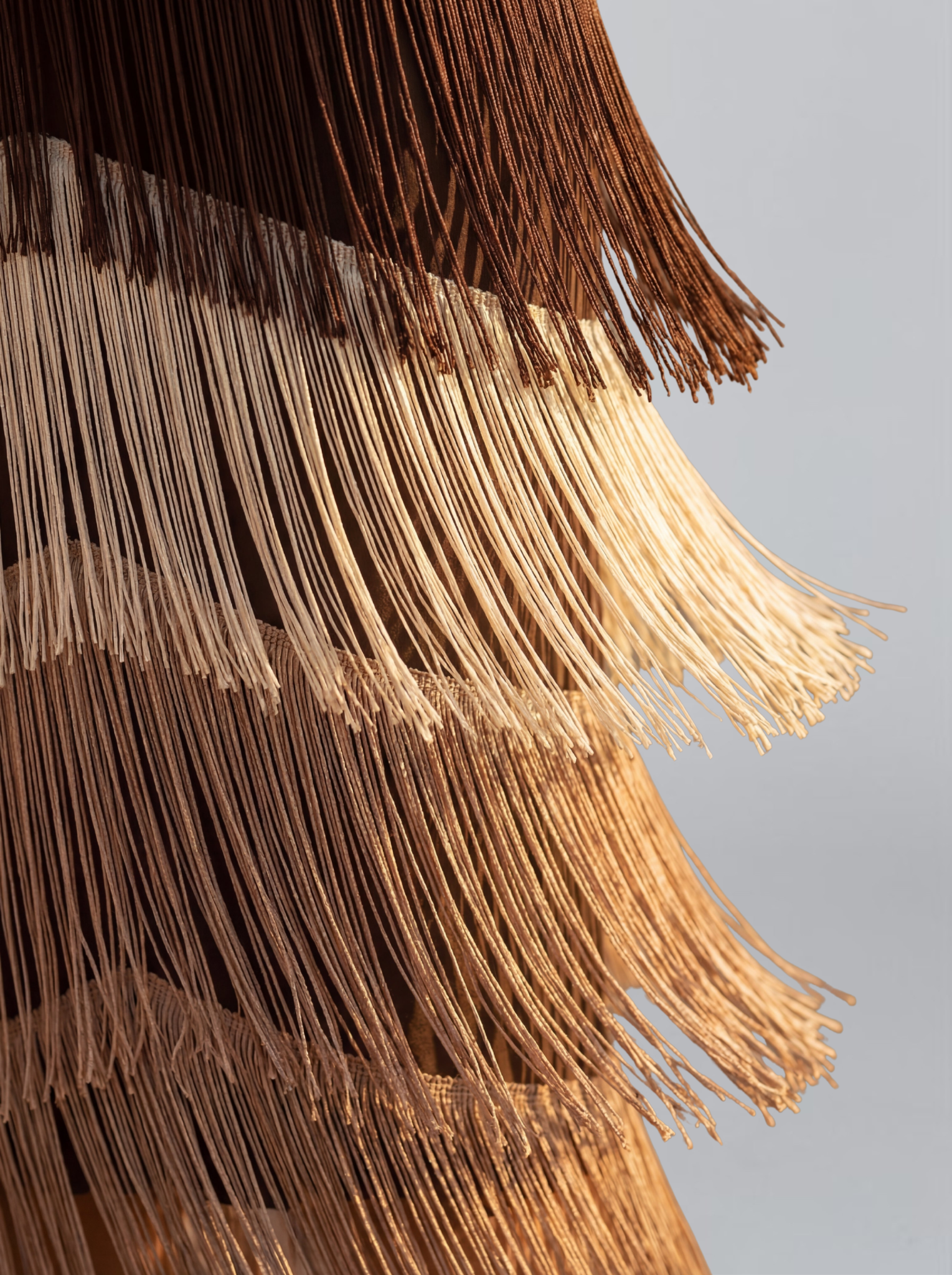 Brown Tiered Fringe Wedding Guest V-Neck Midi Dress