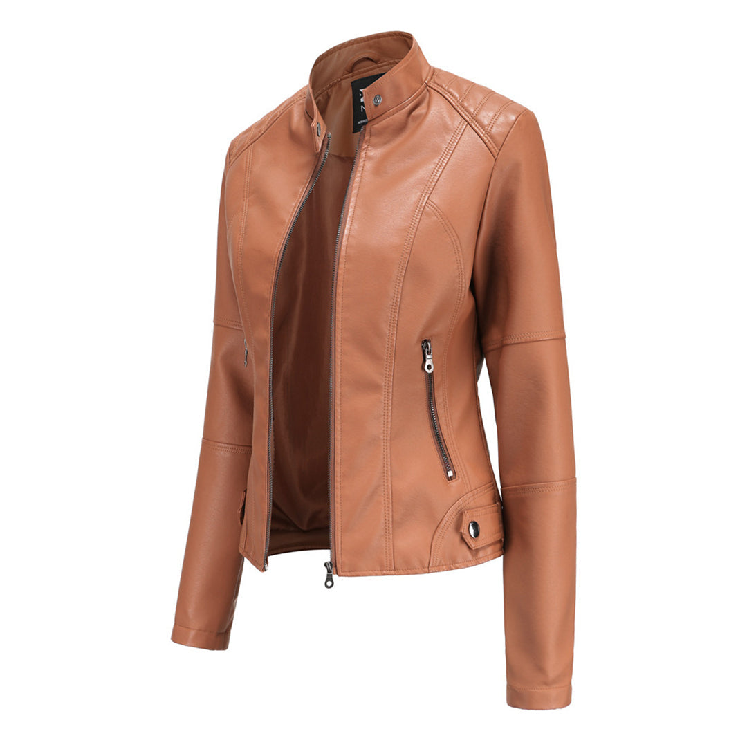 Black Leather-Look Jacket, front view