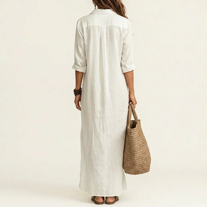 Alisa | Women's Collared Maxi Shirt Dress