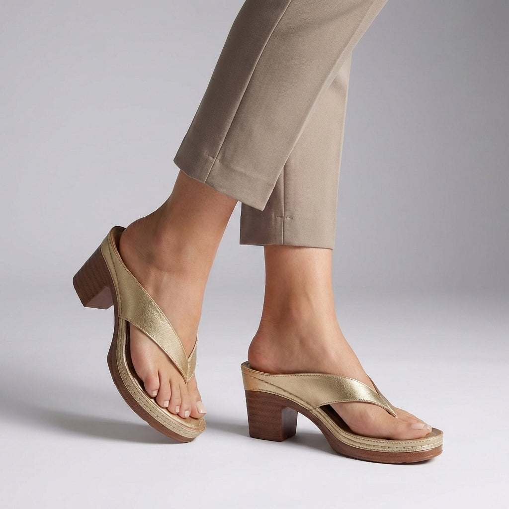 Block Heel Thong Sandals with Platform Sole for Effortless Elegance