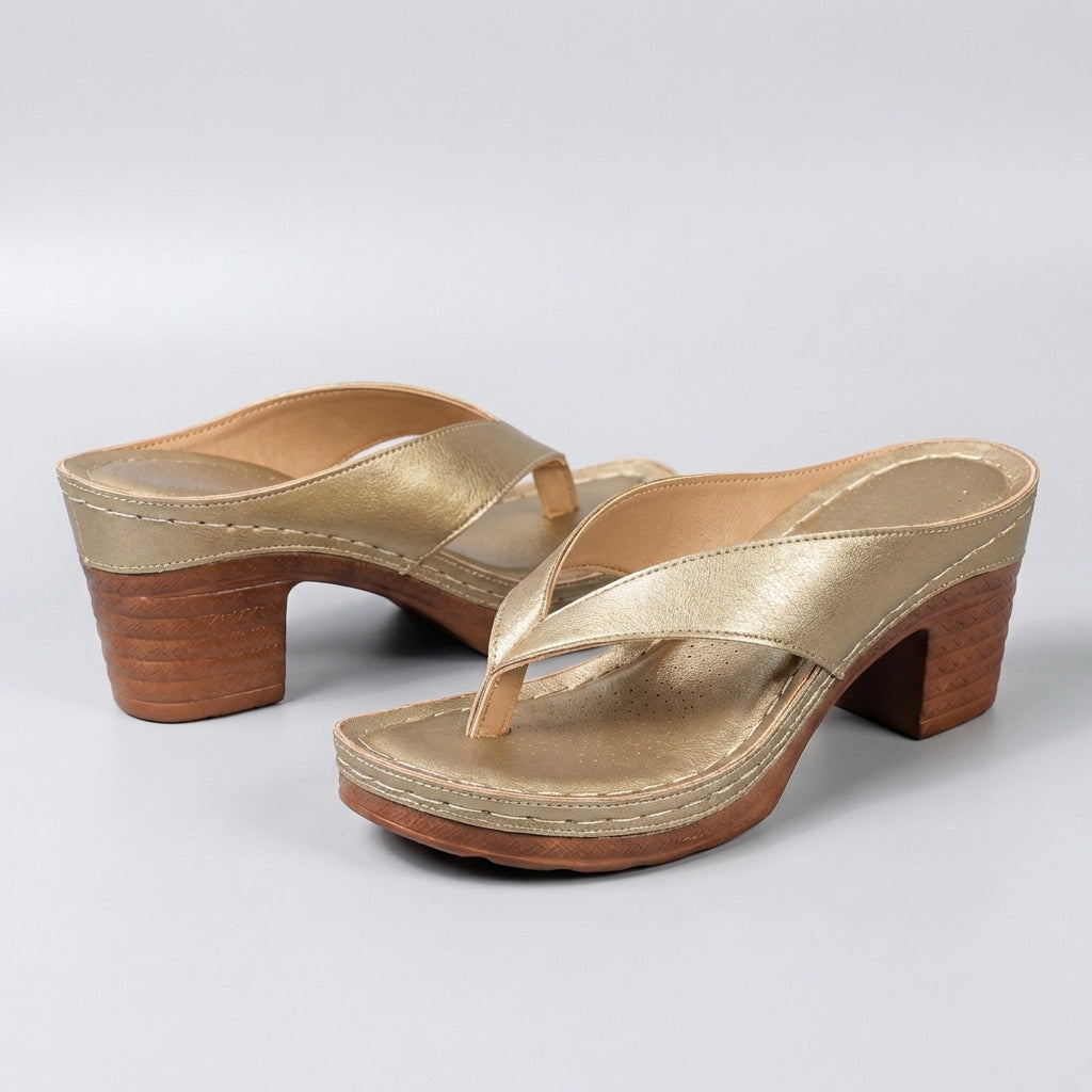 Block Heel Thong Sandals with Platform Sole for Effortless Elegance