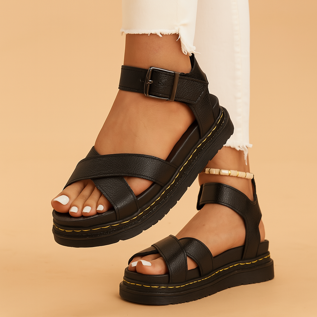 Strappy Platform Sandals Buckle Strap