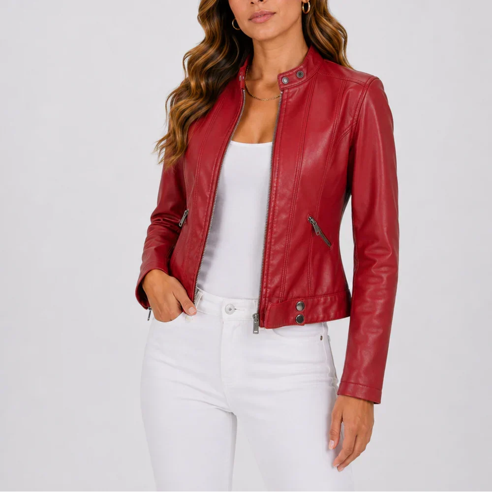 Brown Faux Leather Jacket