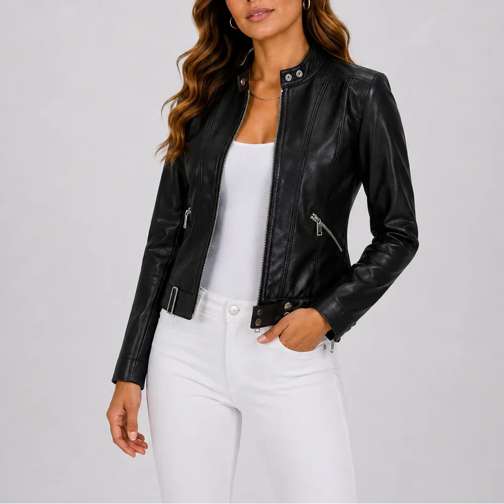 Brown Faux Leather Jacket