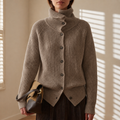 Taupe Chunky Knit Cardigan, front view
