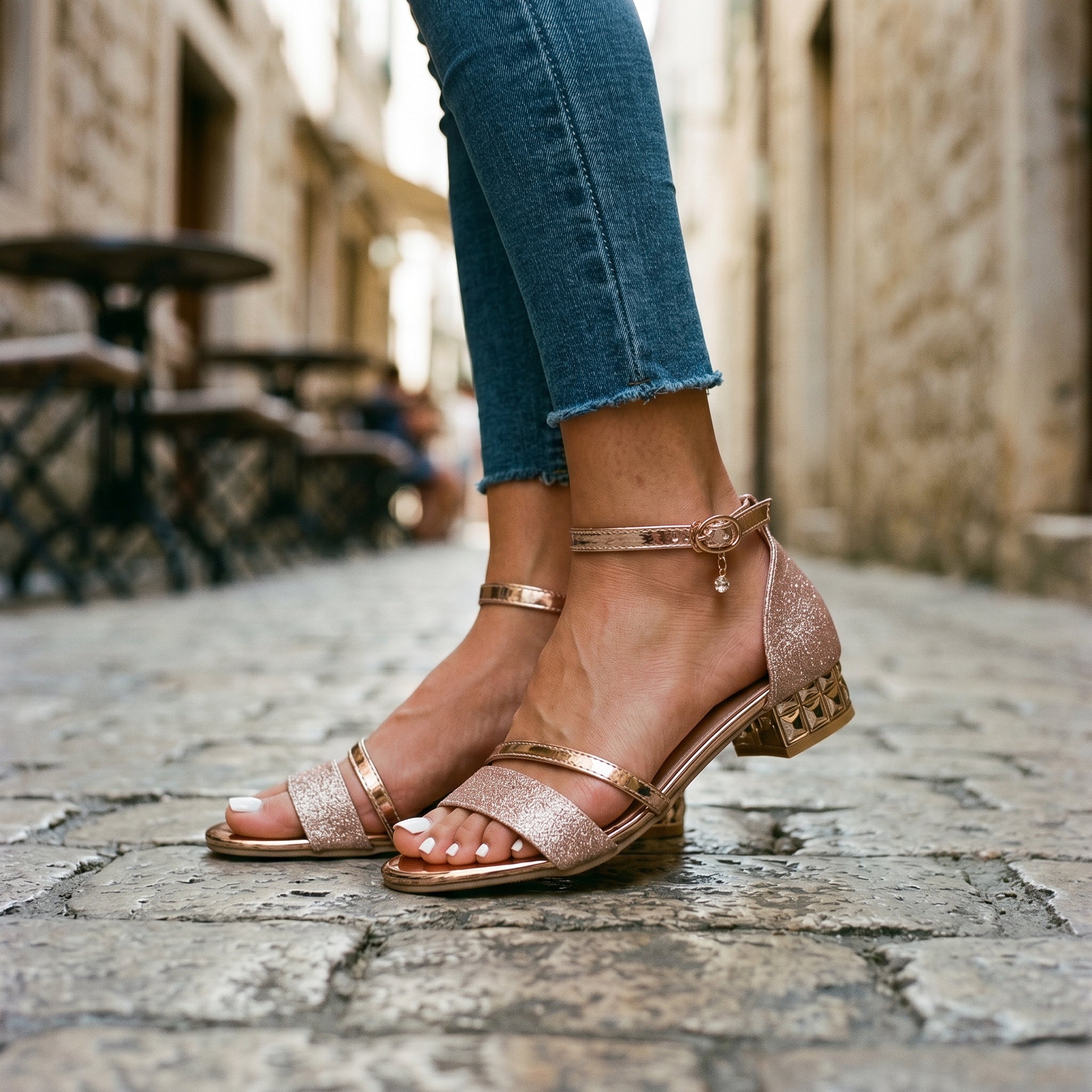 Orthopaedic Block Heel Sandals