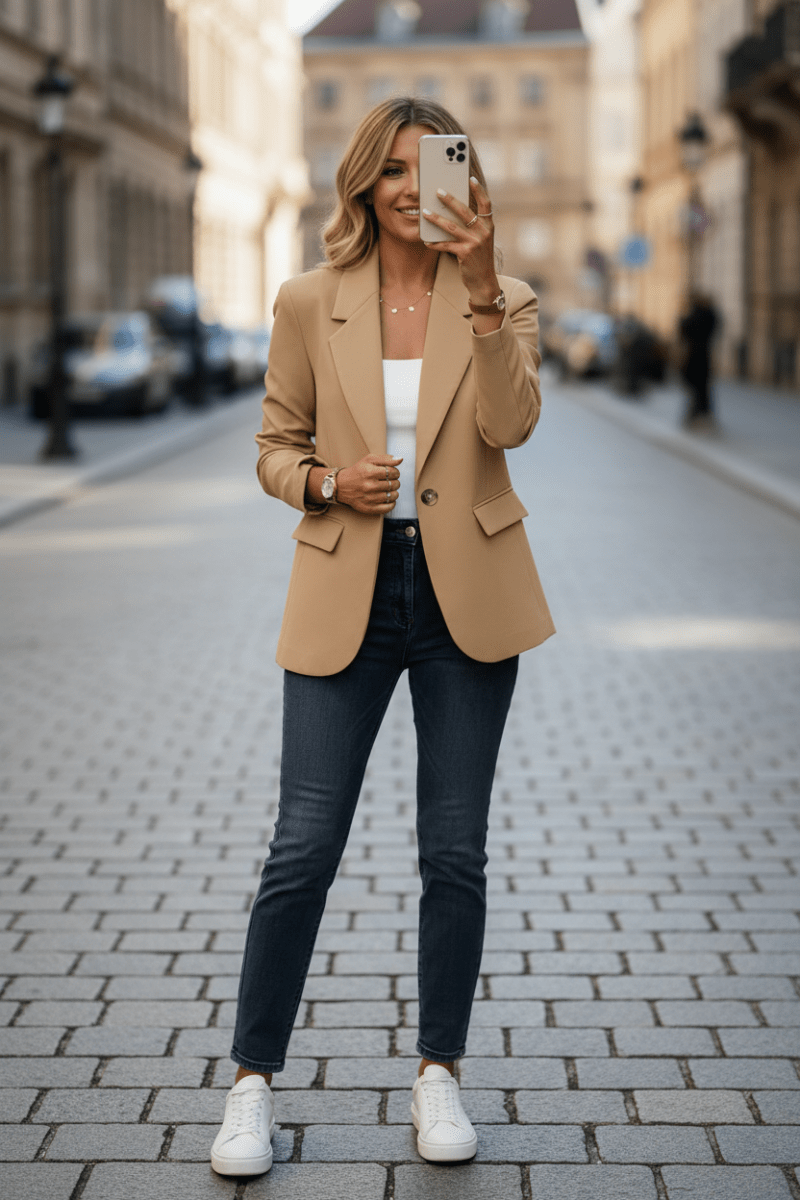 Beige Tailored Blazer