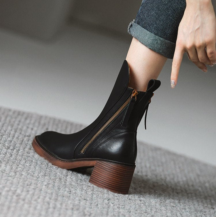 leather ankle Boots