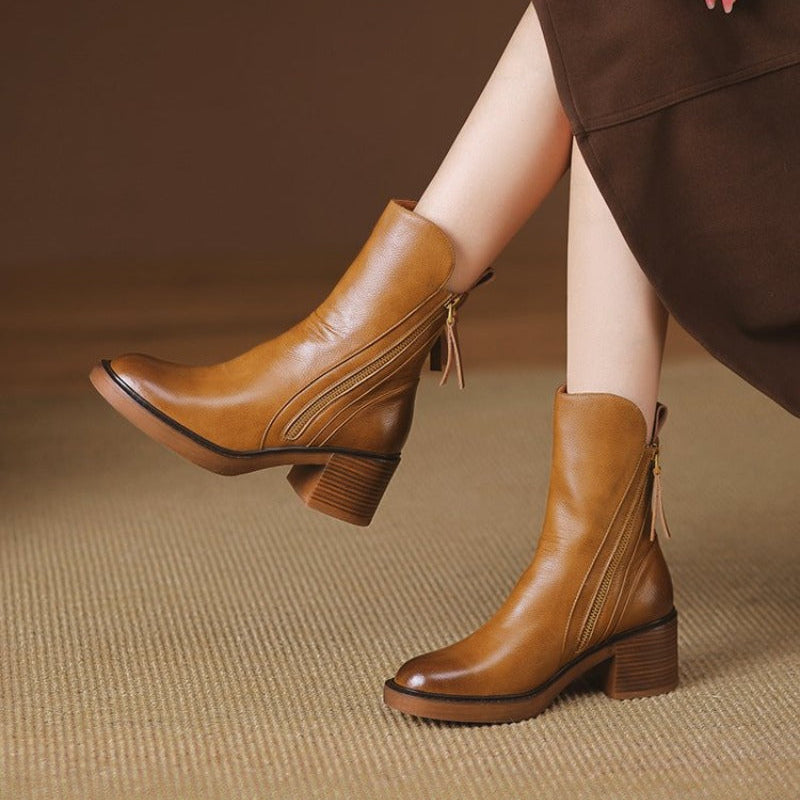 Brown leather ankle Boots